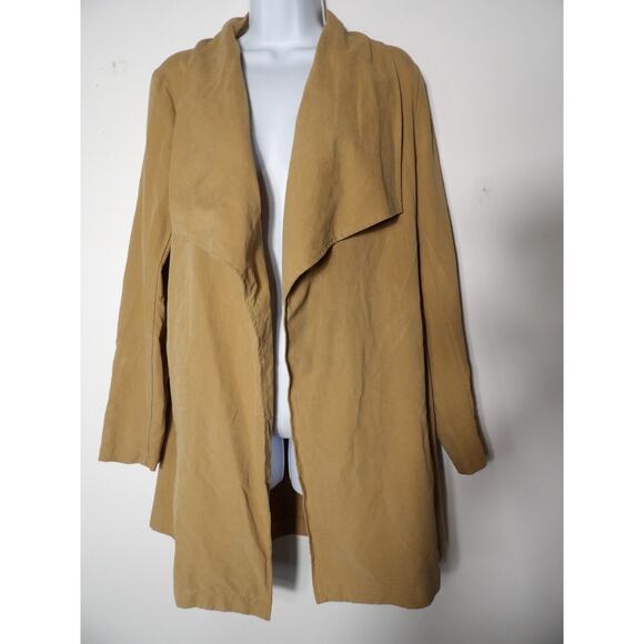 Love Tree Medium Trench Sweater Micro Suede Long Coat Open Style Lightweight Ca - Picture 2 of 10